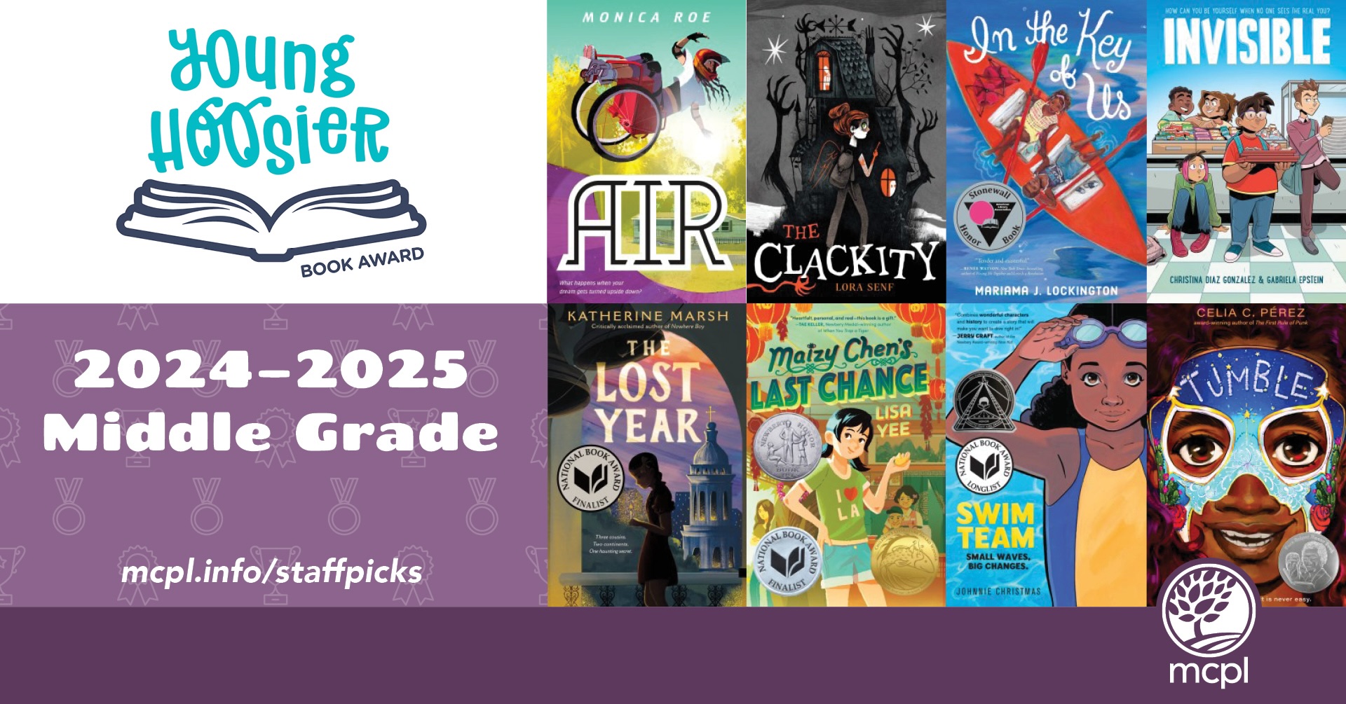 Young Hoosier Book Award 2024–2025: Middle Grade