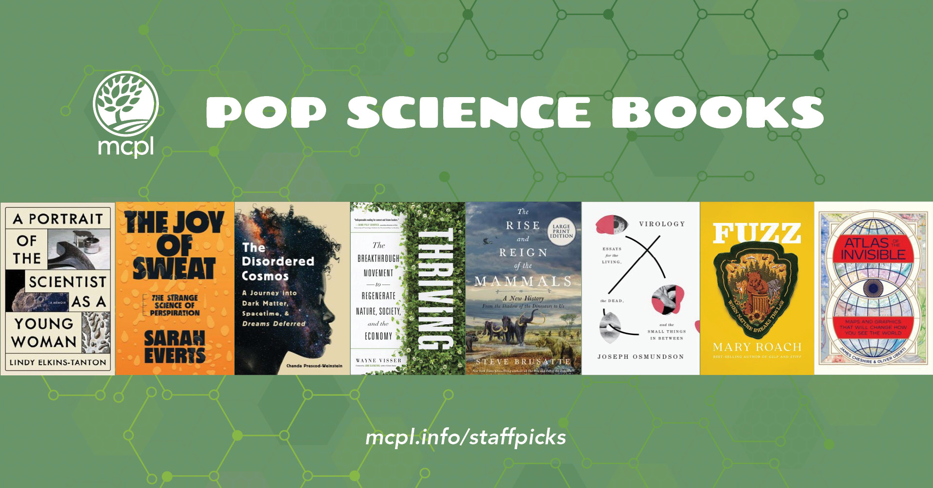 Collage of book covers from the list. Text reads "Pop Science Books"
